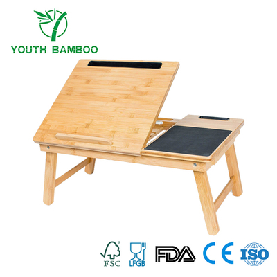 Bamboo Laptop Adjustable Desk With Mouse Pad