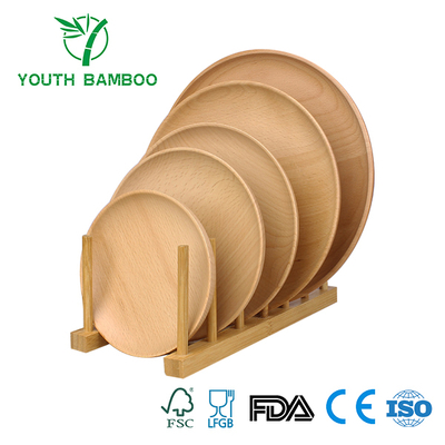 Bamboo Plate Rack Stand