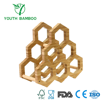 Bamboo Hexagon Stackable Wire Rack