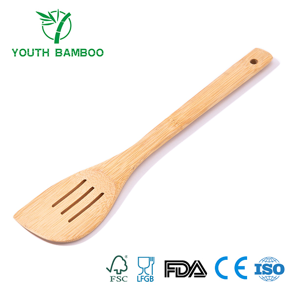 Bamboo Curved Slotted Spatula