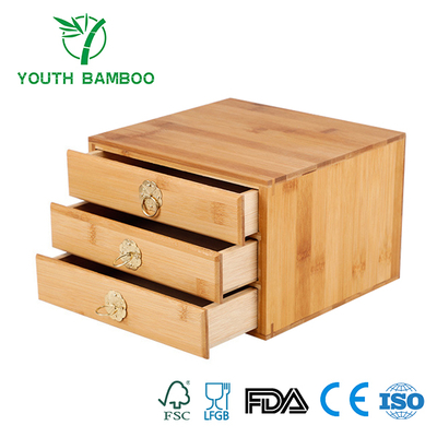 Bamboo Storage With 3 Drawers 